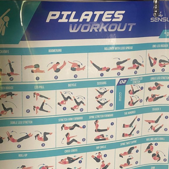 SENSU Yoga Poses + Stretching Exercises + Pilates Mat Work Poster Set - Set of 3 - Picture 7 of 9